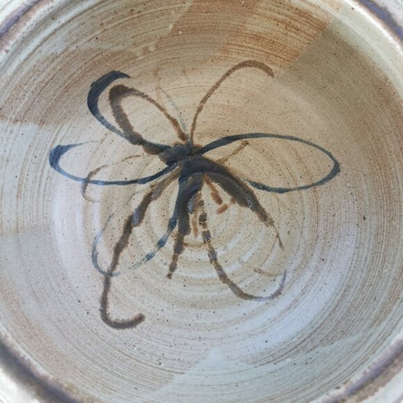 VTG Speckled Glaze Studio Art Pottery Bowl, Signed Horricks 76, 10.5" - Picture 3 of 11